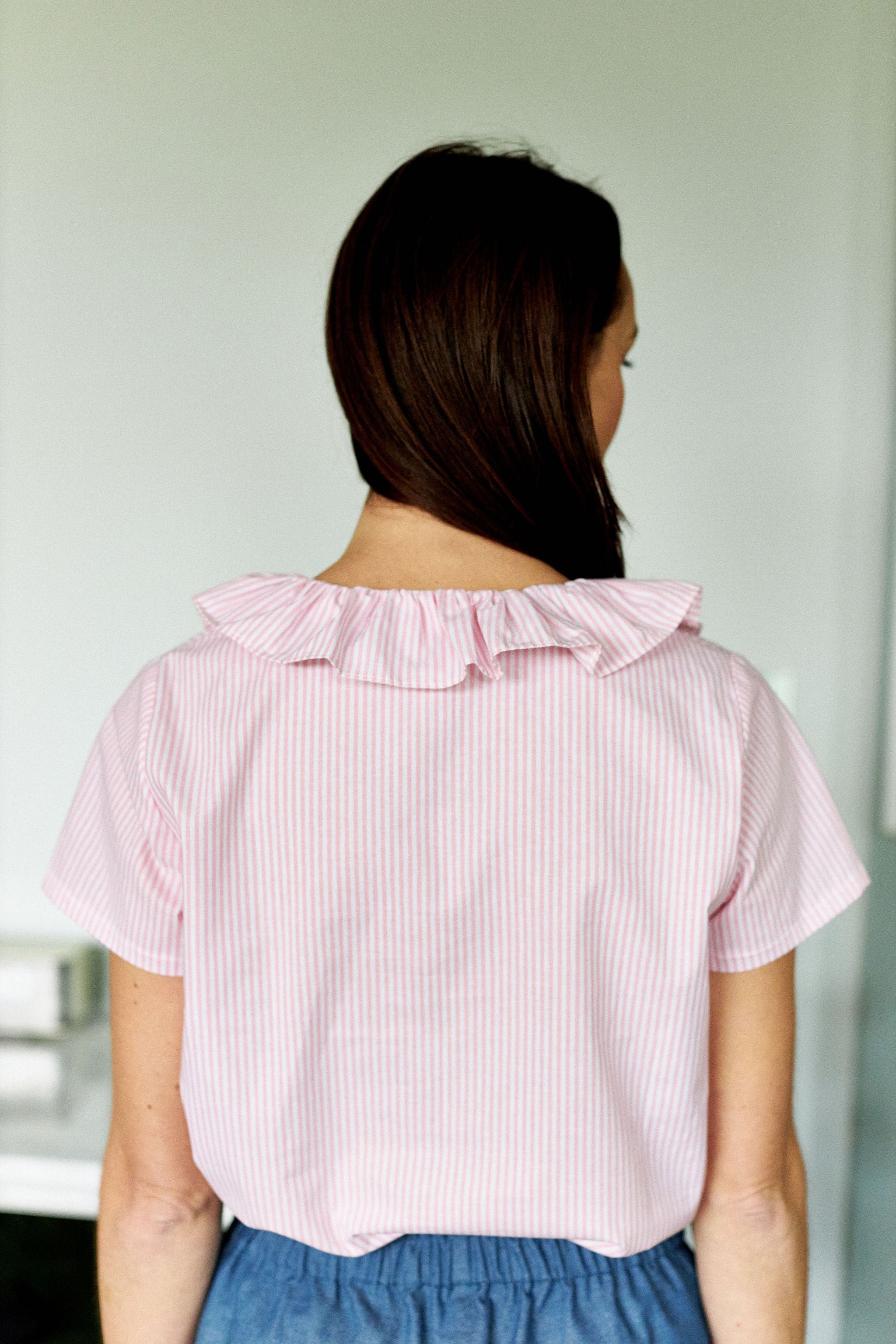 Chemisier Rose ANGELIE En Coton Et Dentelle - Taille L - Occasion Très Bon état