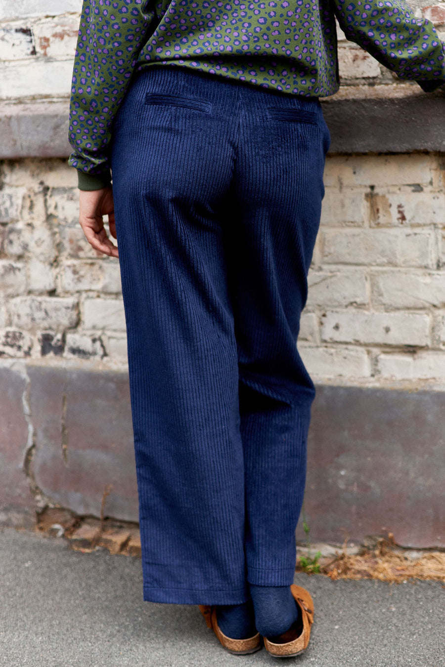 Pantalon Suzon ##2557F Velours Bleu Marine Femme