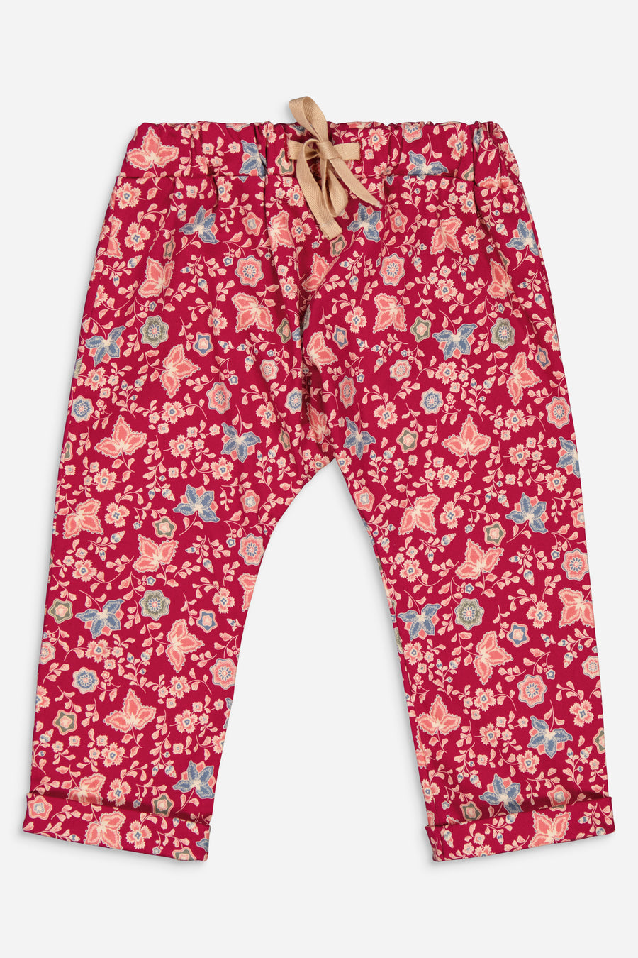 Pantalon Marcel ##2522 Fleurs Bordeaux