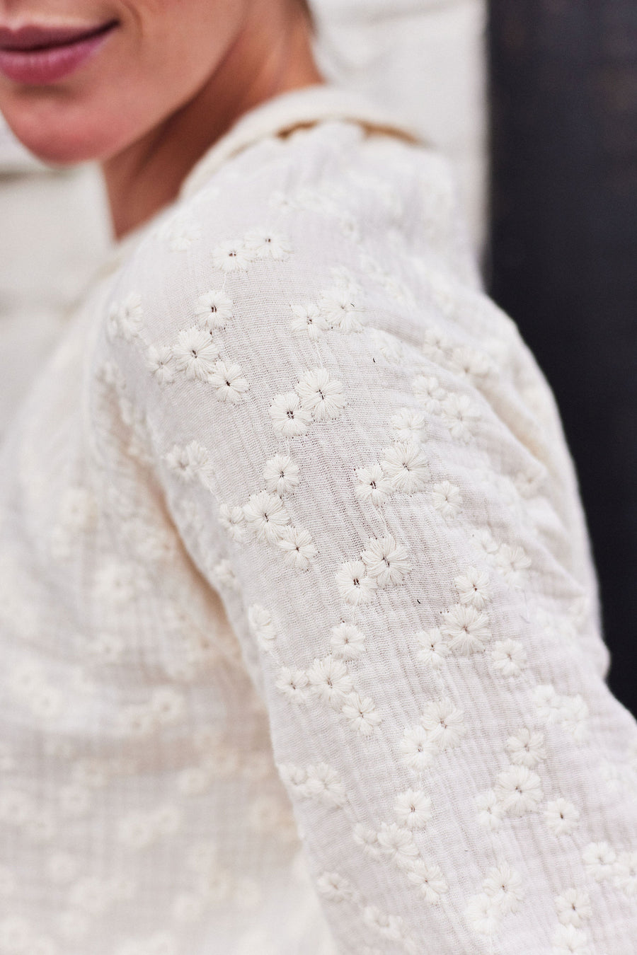 Chemise Femme Chemisier Dentelle Anglaise Chemisier Femme Blanc