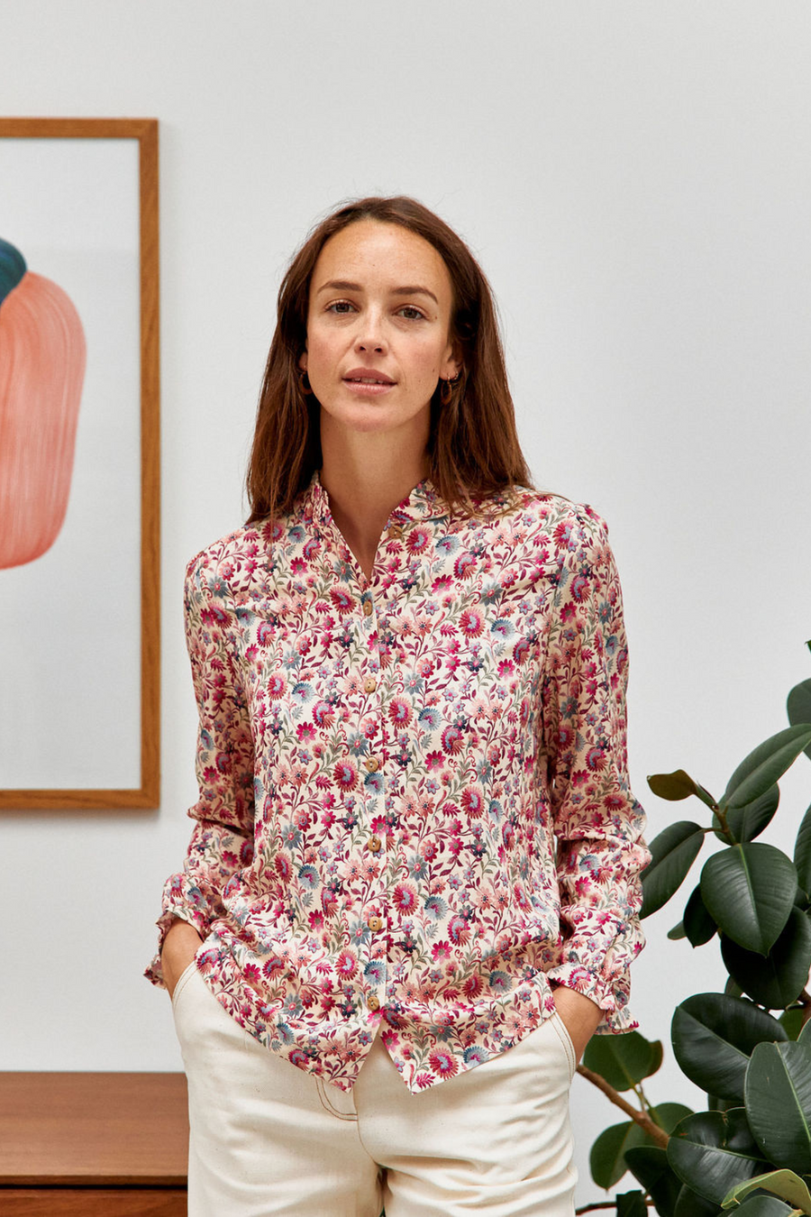 Chemise femme discount fleurs