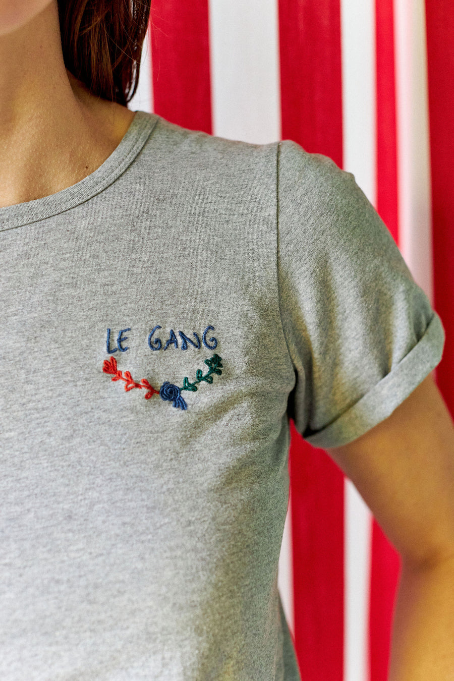 T-Shirt Loulou ##2699C Le Gang Gris Chiné Femme